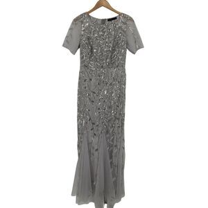 Ever Pretty Embroidered Sequin Mermaid Dress Silver 10